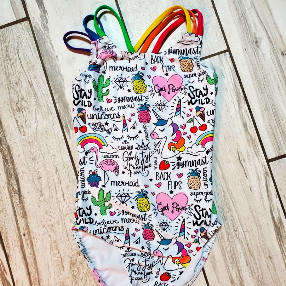 CUTE Destira Gymnastics Dance Leotard Child Small RAINBOW VSCO STICKERS Unicorn
